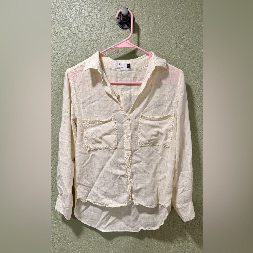 Cream Button Down Shirt for Women